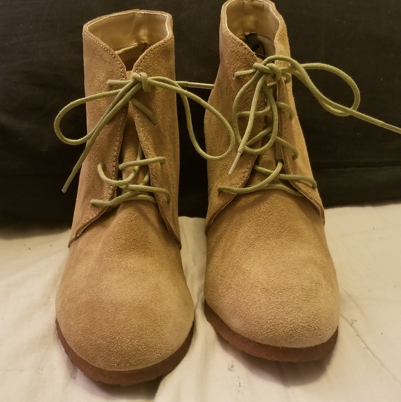 Tan Suede Booties - Picture 1 of 3